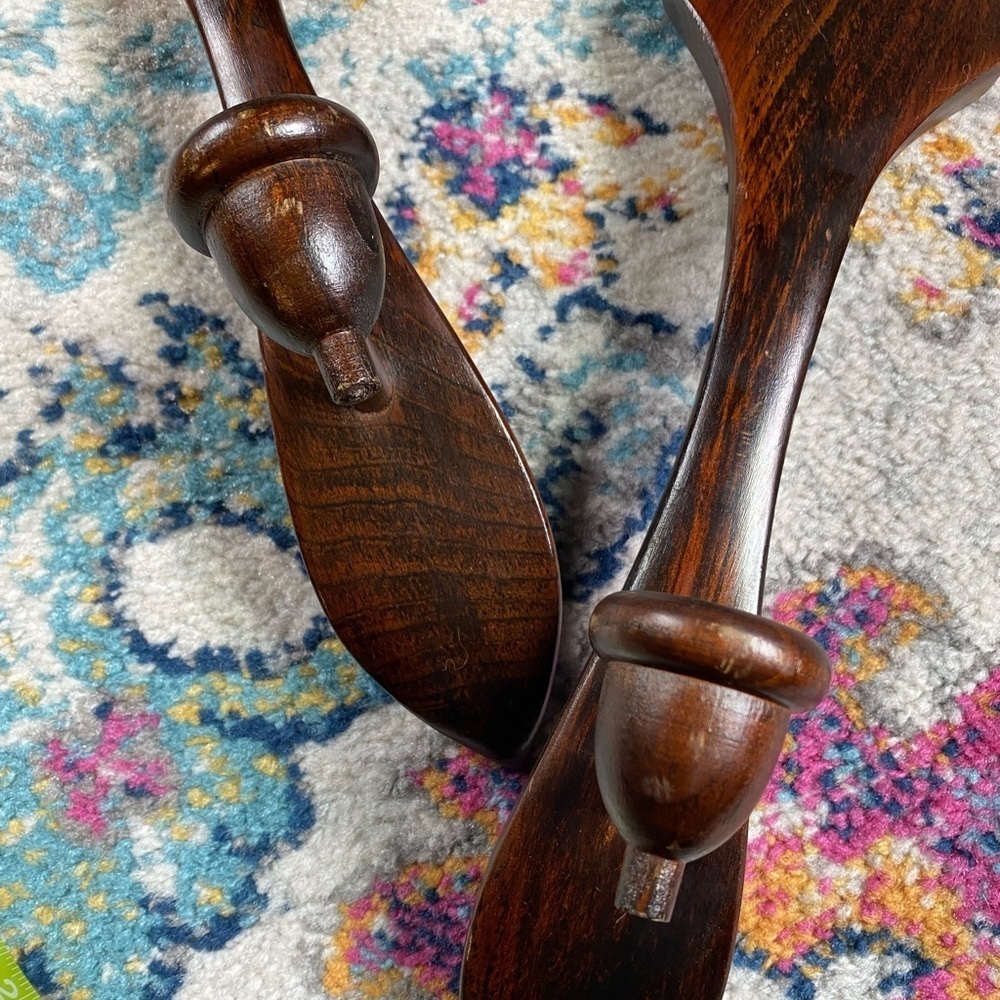 Vintage 1970s Large Wooden Spoon and Fork Wall Candlestick Art - Picture 10 of 10